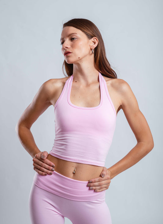 Halter Top Comfyluxe Baby Pink